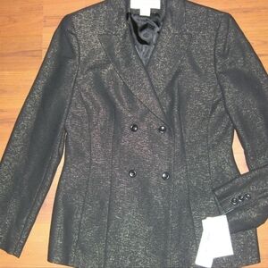 Jones New York Elegant Black Double-Breasted Women's Blazer Jacket Retail $229